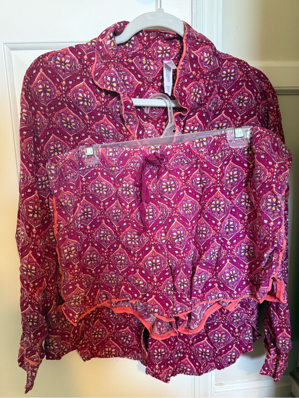 Gilligan & O’Malley women’s XXL pajama set top and bottom pink orange target